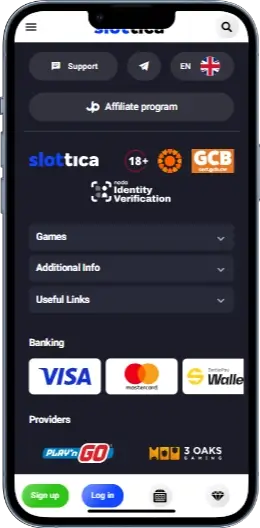 Платежі в казино Slottica