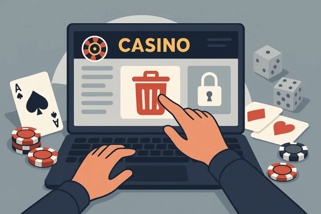 Удаление аккаунта в казино